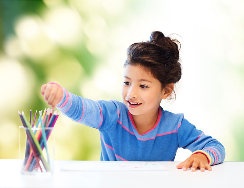Girl With Pencils