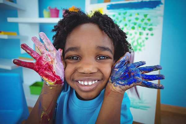 Smiling Girl with Paint